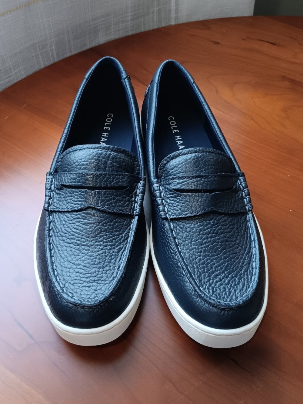 NWT Cole Haan Mens Navy Blue Pinch Leather Slip On Penny Loafer Size 11M
